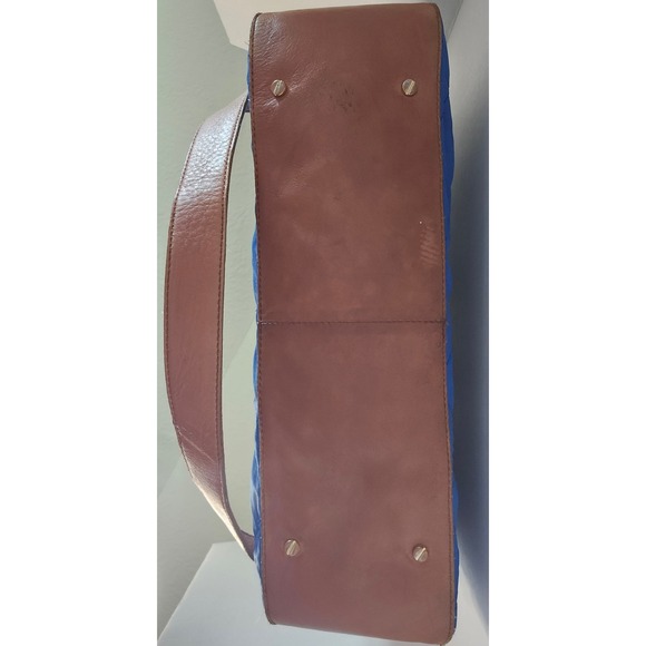 Tory Burch Royal Blue Bobby‎ Quilted Nylon Leather Tote Shoulder Bag SEE PICS - Picture 5 of 15